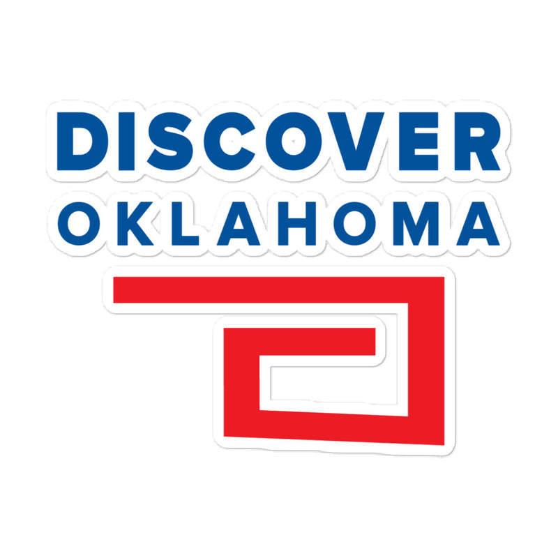 3 inch by 3 inch Discover Oklahoma Sticker