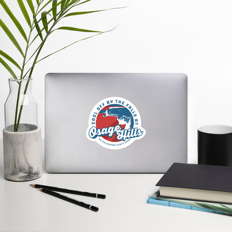 3-inch Osage Hills State Park Sticker | "Cool off by the falls at Osage Hills an Oklahoma State Park"