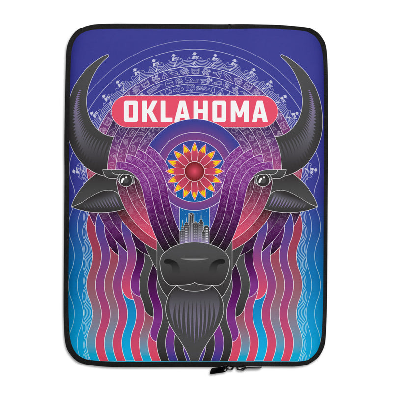 Vibrant Oklahoma Bison 15-inch Laptop Sleeve