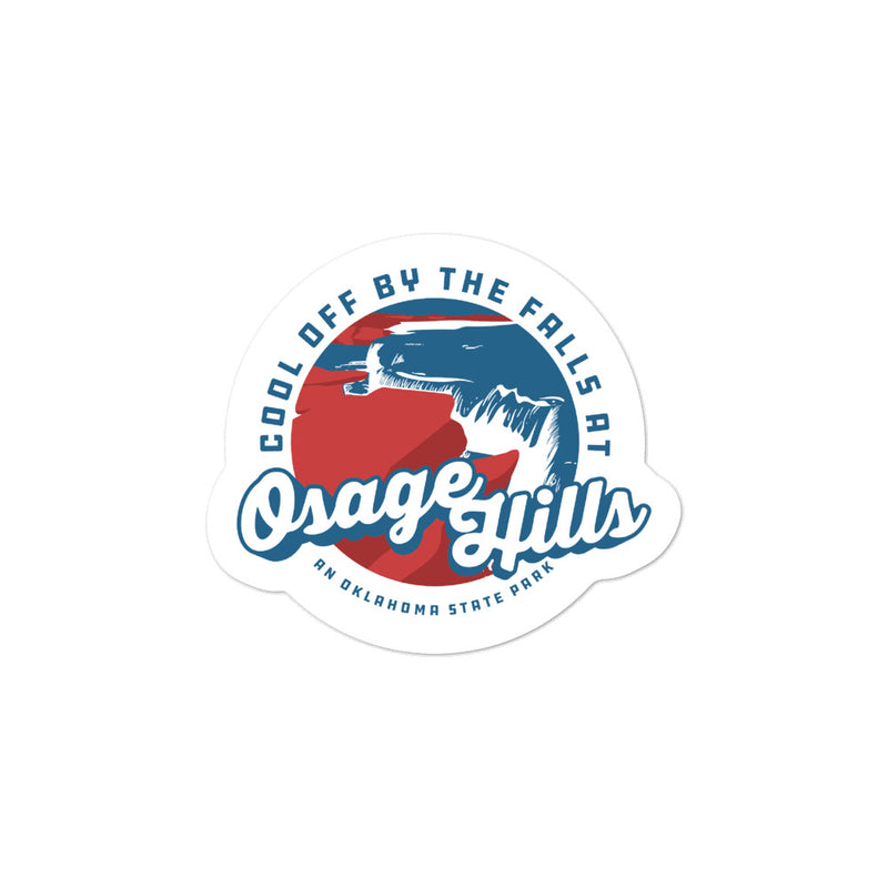 3-inch Osage Hills State Park Sticker | "Cool off by the falls at Osage Hills an Oklahoma State Park"