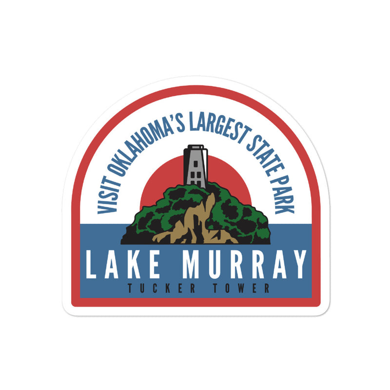 3-inch Lake Murray State Park Sticker | "Visit Oklahoma's Largest State Park Lake Murray Tucker Tower"