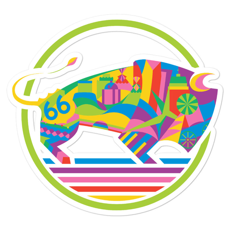 3 inch by 3 inch TravelOK Bison Sticker