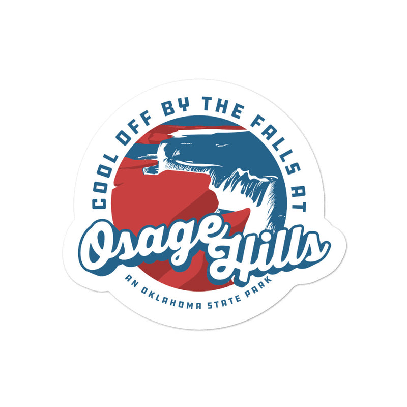 5.5-inch Osage Hills State Park Sticker | "Cool off by the falls at Osage Hills an Oklahoma State Park"