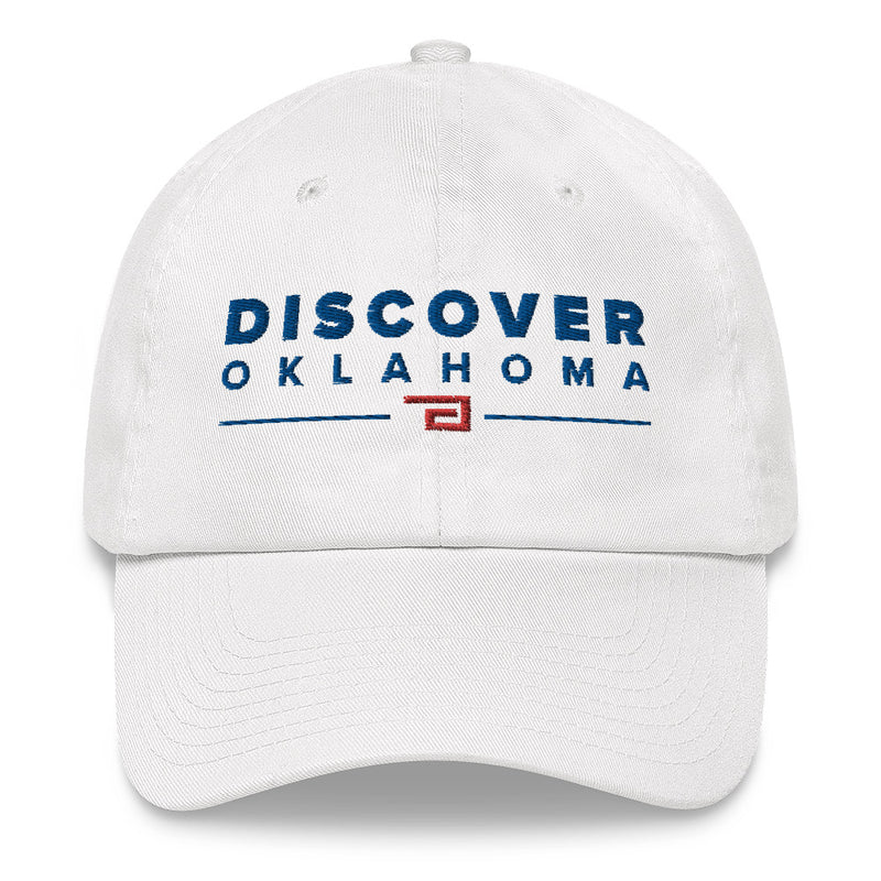Discover Oklahoma Dad Cap in White