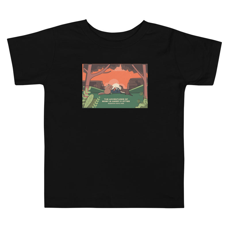Bixby Y. Beaver & Harry P. Otter Toddler T-Shirt in Black