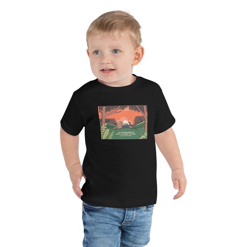 Bixby Y. Beaver & Harry P. Otter Toddler T-Shirt in Black