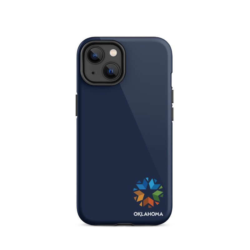 Minimal Oklahoma Logo - Tough iPhone Case (Navy)