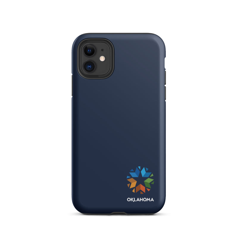Minimal Oklahoma Logo - Tough iPhone Case (Navy)