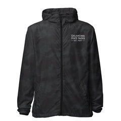 Oklahoma State Parks Lightweight Zip Up Windbreaker in Black