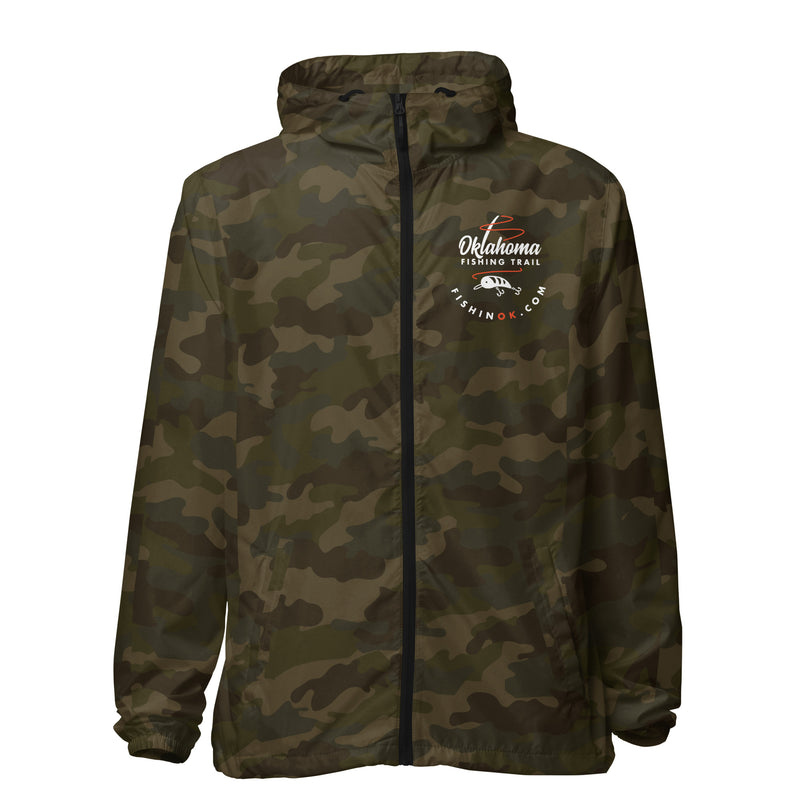 Oklahoma Fishing Trail Lightweight Zip Up Windbreaker