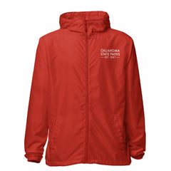 Oklahoma State Parks Lightweight Zip Up Windbreaker in Red