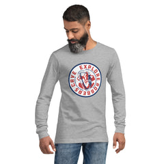 Explore Robbers Cave Adult Unisex Long Sleeve T-Shirt in Black Heather