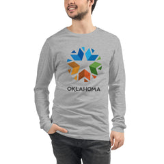 Oklahoma Logo Adult Long Sleeve T-Shirt in Black Heather