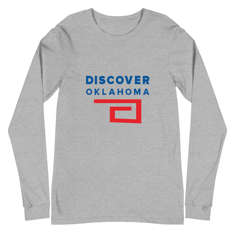 Discover Oklahoma Adult Unisex Long Sleeve T-Shirt in Black Heather