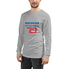 Discover Oklahoma Adult Unisex Long Sleeve T-Shirt in Black Heather