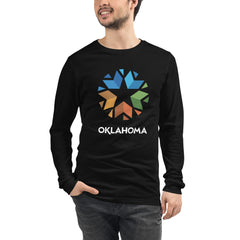 Oklahoma Logo Adult Long Sleeve T-Shirt in Black Heather