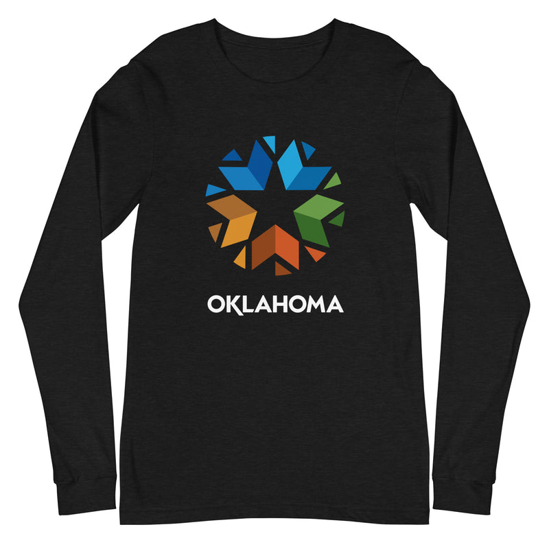 Oklahoma Logo Adult Long Sleeve T-Shirt in Black Heather