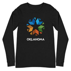 Oklahoma Logo Adult Long Sleeve T-Shirt in Black Heather