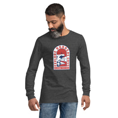 Explore Robbers Cave Unisex Long Sleeve T-Shirt in Black Heather
