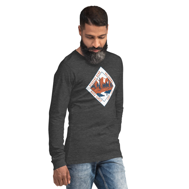 Beavers Bend State Park Unisex Long Sleeve T-Shirt in Black Heather