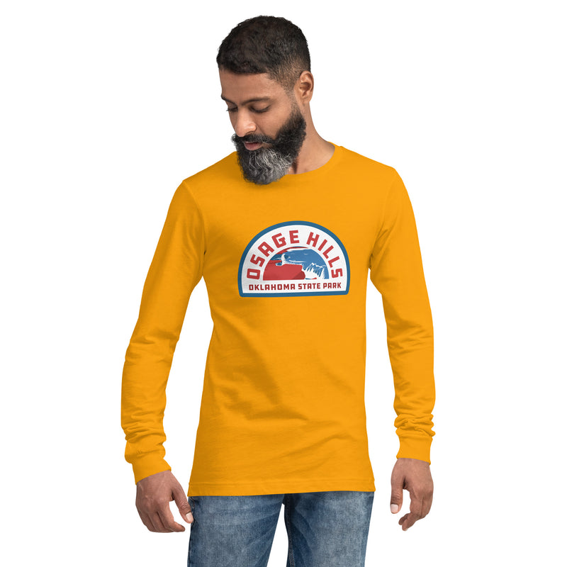 Osage Hills State Park Adult Unisex Long Sleeve T-Shirt in Navy