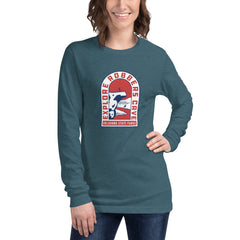 Explore Robbers Cave Unisex Long Sleeve T-Shirt in Black Heather