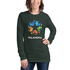 Oklahoma Logo Adult Long Sleeve T-Shirt in Black Heather