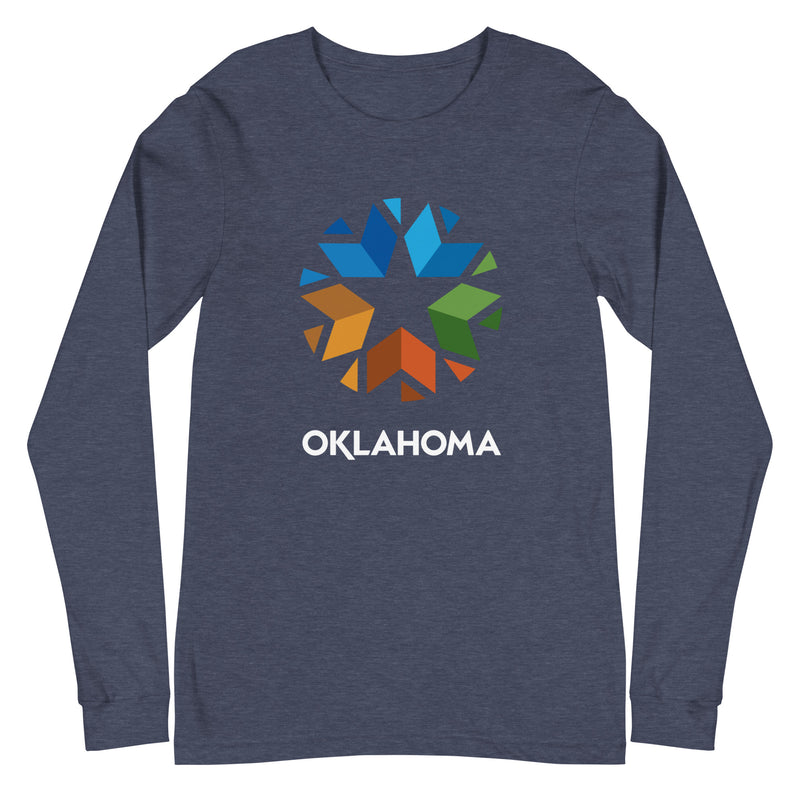 Oklahoma Logo Adult Long Sleeve T-Shirt in Black Heather