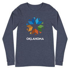 Oklahoma Logo Adult Long Sleeve T-Shirt in Black Heather