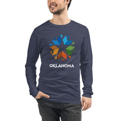 Oklahoma Logo Adult Long Sleeve T-Shirt in Black Heather