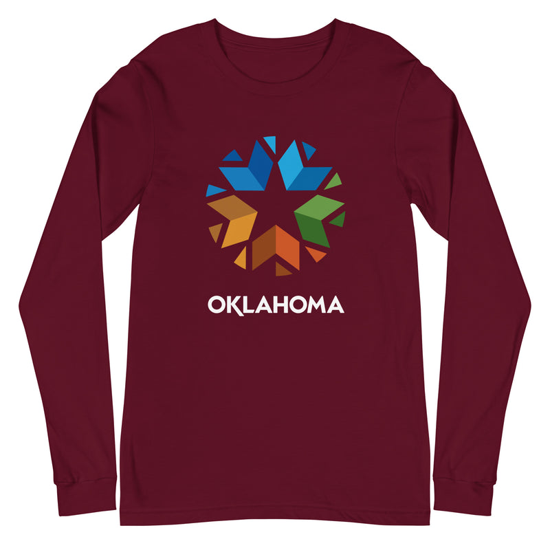 Oklahoma Logo Adult Long Sleeve T-Shirt in Black Heather