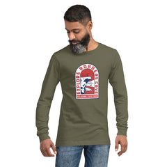 Explore Robbers Cave Unisex Long Sleeve T-Shirt in Black Heather