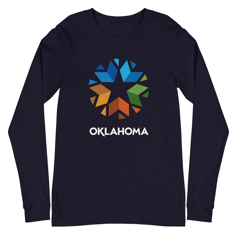 Oklahoma Logo Adult Long Sleeve T-Shirt in Black Heather