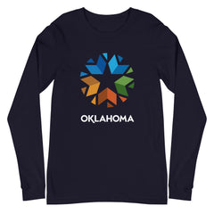 Oklahoma Logo Adult Long Sleeve T-Shirt in Black Heather