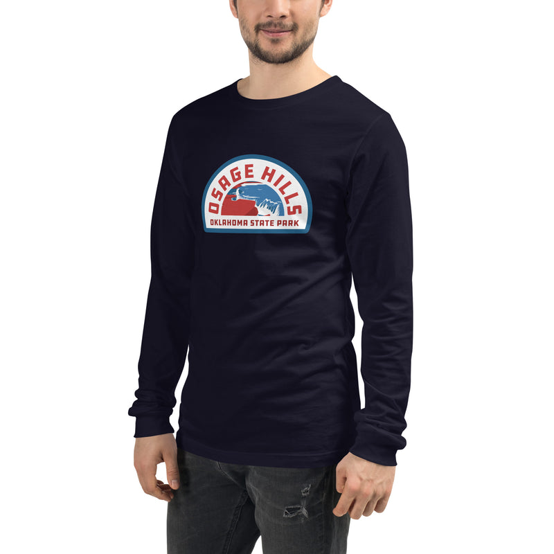 Osage Hills State Park Adult Unisex Long Sleeve T-Shirt in Navy