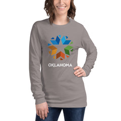 Oklahoma Logo Adult Long Sleeve T-Shirt in Black Heather