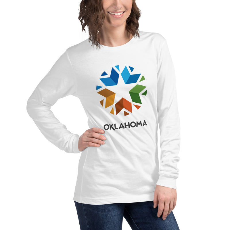 Oklahoma Logo Adult Long Sleeve T-Shirt in Black Heather