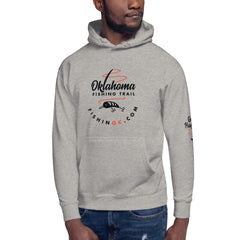 Hoodie with the official Oklahoma Fishing Trail logo on the front and 