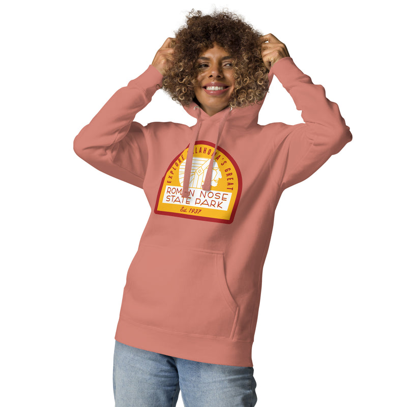 Oklahoma State Parks Vintage Logo Hoodie in Forest Green