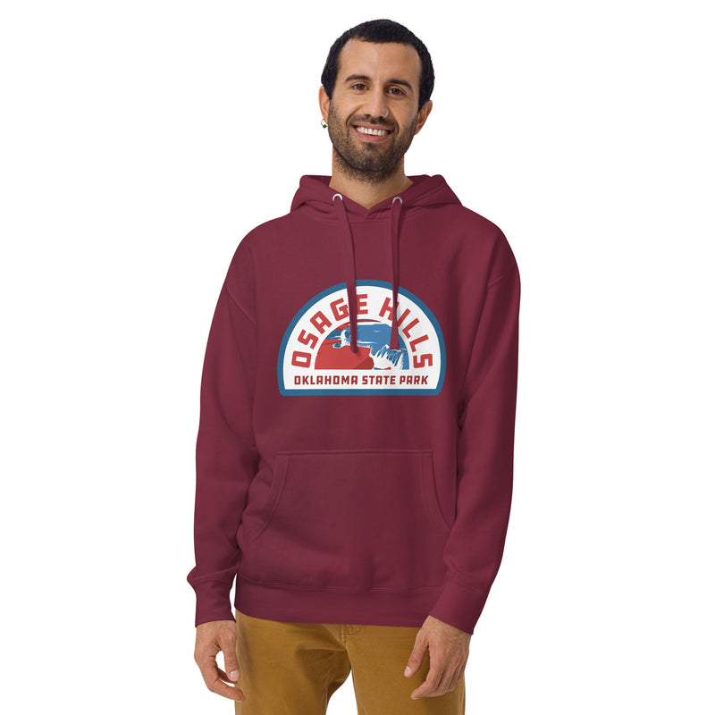 Oklahoma State Parks Vintage Logo Hoodie in Forest Green