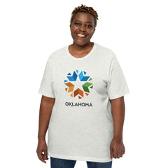 Oklahoma logo on a black t-shirt.