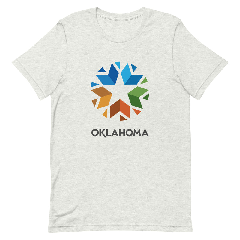 Oklahoma logo on a black t-shirt.