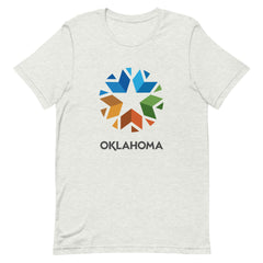 Oklahoma logo on a black t-shirt.