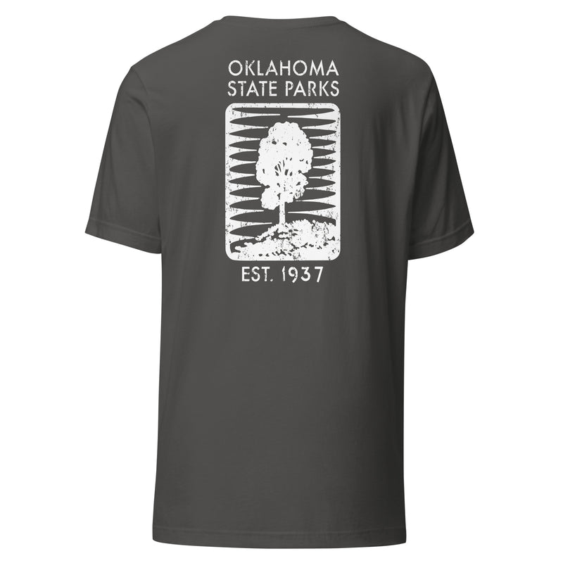 Oklahoma State Parks Double-Sided Adult Unisex T-Shirt in Black