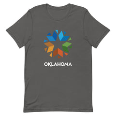 Oklahoma logo on a black t-shirt.