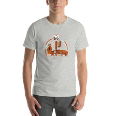 Miami, OK Route 66 Unisex T-Shirt in black.