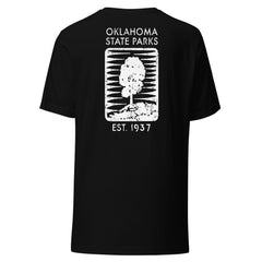 Oklahoma State Parks Double-Sided Adult Unisex T-Shirt in Black