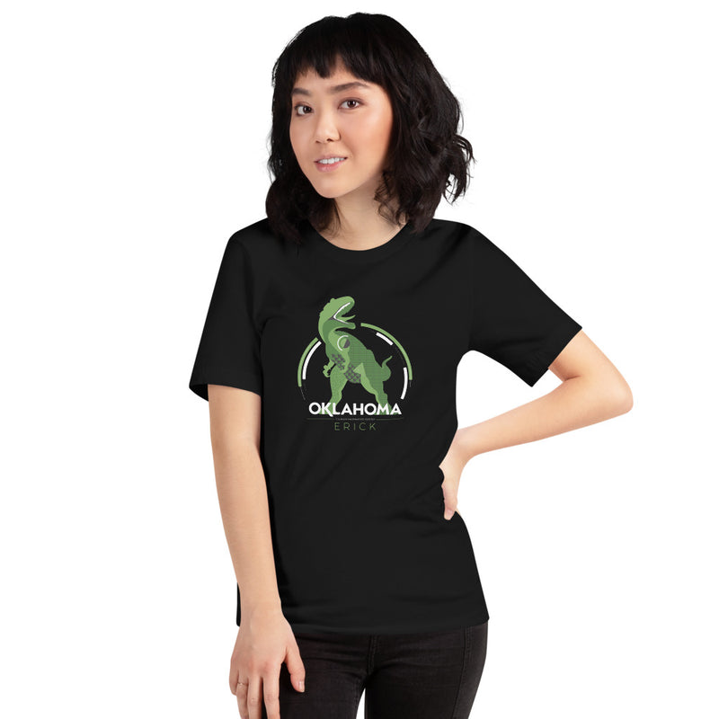 Erick, Oklahoma T-Rex T-Shirt in Black