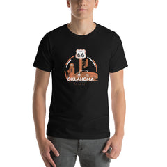Miami, OK Route 66 Unisex T-Shirt in black.