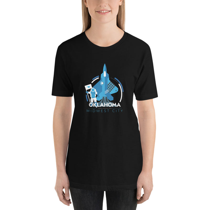 Midwest City Aviation Oklahoma T-Shirt in black.